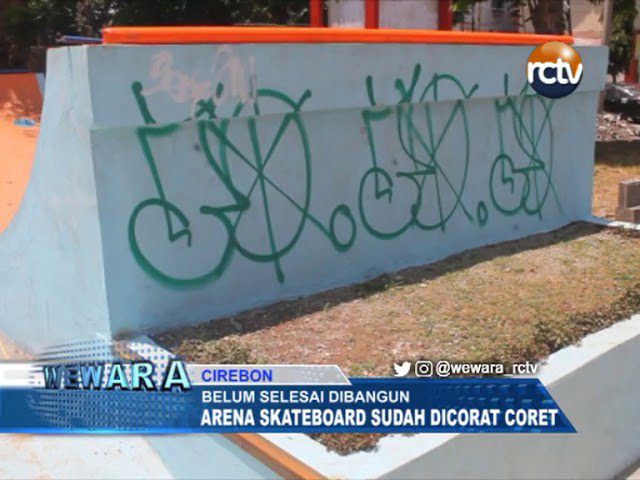 Parah, Belum Selesai Dibangun Arena Skateboard Sudah Dicorat Coret