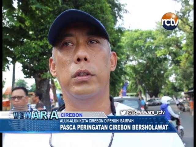 Alun-Alun Kota Cirebon Dipenuhi Sampah