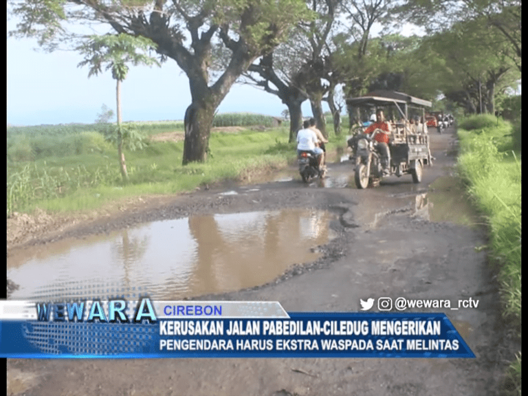 Kerusakan Jalan Pabedilan-Ciledug Mengerikan