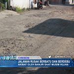 Jalanan Rusak Berbatu Dan Berdebu Di Desa Tegal Sari Akibat Oleh Banjir Saat Musim Hujan