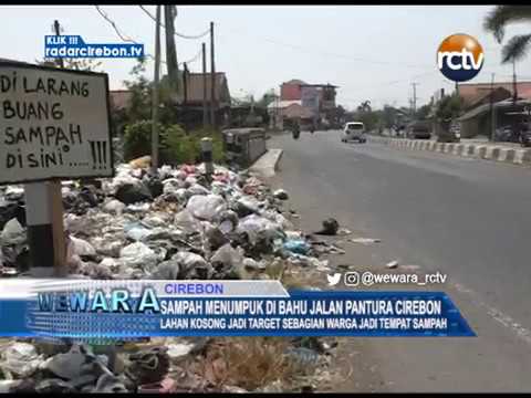 Sampah Menumpuk Di Bahu Jalan Pantura Cirebon