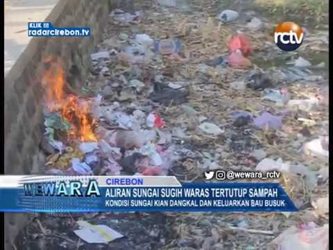 Aliran Sungai Sugih Waras Tertutup Sampah