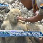 Bebatuan Di Sungai Pemali Mengering Disulap Menjadi Pahatan Patung Bernilai Seni