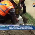 Pembatas Sungai Dipasangi Rambu Patok Pengaman