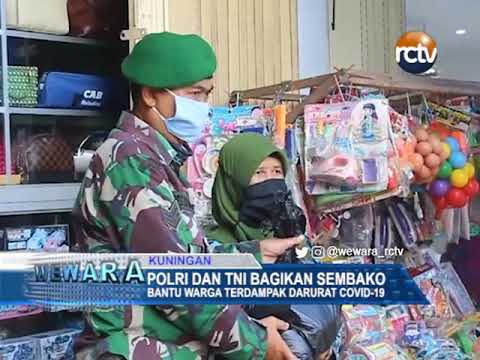 Polri Dan TNI Bagikan Sembako, Bantu Warga Terdampak Darurat Covid 19