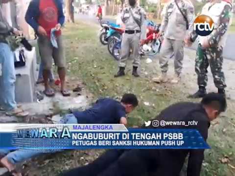 Ngabuburit Di Tengah PSBB, Petugas Beri Sanksi Hukuman Push Up