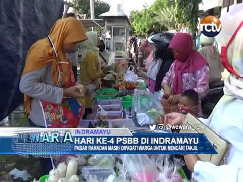 Hari Ke-4 PSBB Di Indramayu, Pasar Ramadan Masih Dipadati Warga Untuk Mencari Takjil