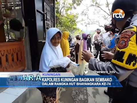 Kapolres Kuningan Bagikan Sembako