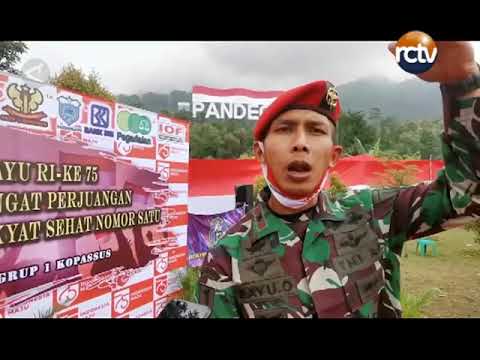 Kopassus Bentangkan Merah Putih Raksasa Di Puncak Gunung Karang Pandeglang