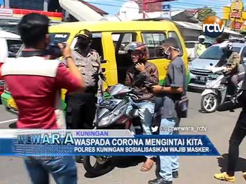 Polres Kuningan Sosialisasikan Wajib Masker