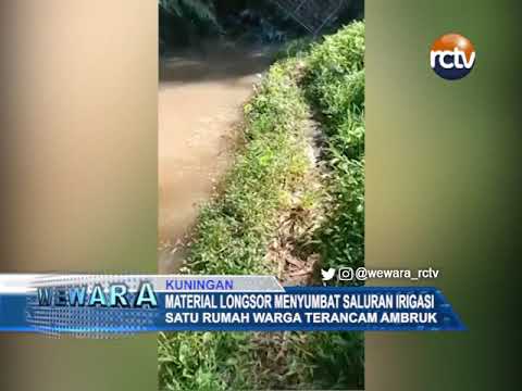 Material Longsor Menyumbat Saluran Irigasi