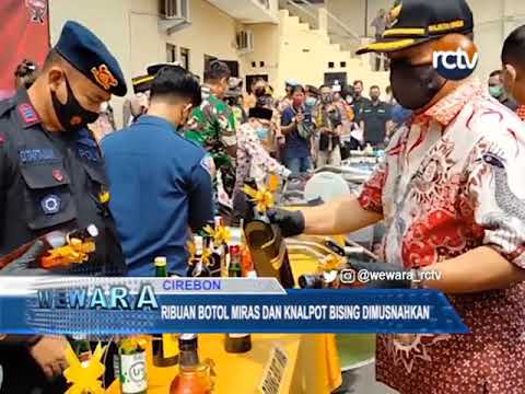 Ribuan Botol Miras dan Knalpot Bising Dimusnahkan