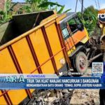 Truk Tak Kuat Nanjak Hancurkan 3 Bangunan