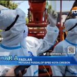 Pohon di Balkot Disemprot Cairan Disinfektan