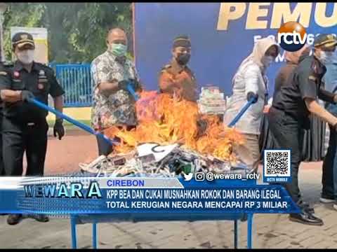 KPP Bea dan Cukai Musnahkan Rokok dan Barang Ilegal