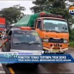 Pemotor Tewas Tertimpa Truk Boks