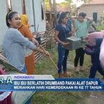 Ibu Ibu Berlatih Drumband Pakai Alat Dapur