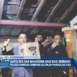 Kapolres dan Mahasiswa Bagi Bagi Sembako