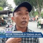 Motor Terbakar di Tengah Jalan