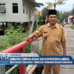 Jembatan Cempaka Rusak dan Kontruksinya Ambrol