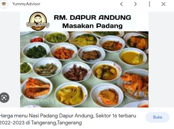 Nasi padang termasuk Masakan Minang