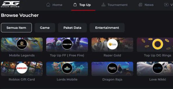 Cara Top Up ML (Mobile Legend) Dunia Game