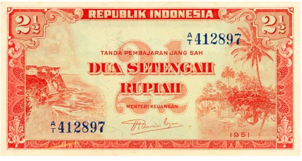 Harga Jual Uang Kuno 2 Setengah Rupiah