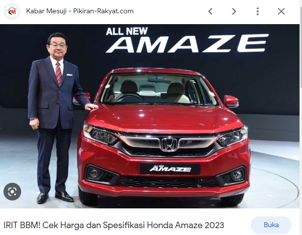 Tampilan dan Klasifikasi Inovasi Honda New Amaze 2023