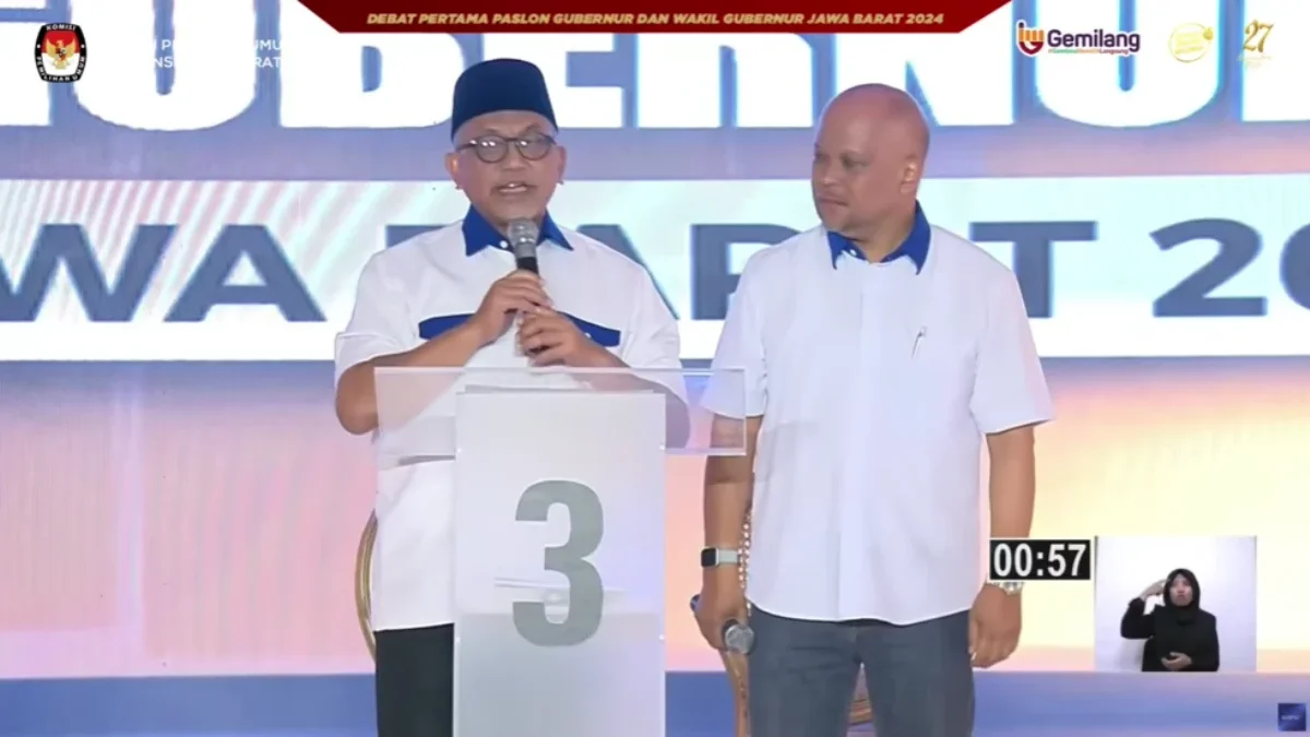 Foto: Debat Perdana Pilgub Jabar 2024 / YT: KPU Provinsi Jabar