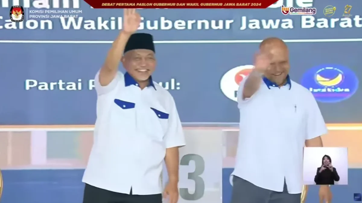 Foto: Pasangan ASIH di debat Pilgub perdana / YT: KPU Provinsi Jabar