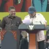Presiden Prabowo saat hadir di Mayday Jakarta