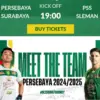 Jadwal pertandingan Persebaya Surabaya Vs PSS Sleman