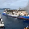 KM Barcelona V terbakar