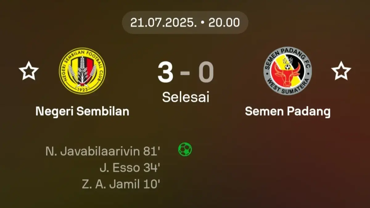 Negeri Sembilan vs semen Padang