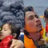 abdul rahman selamatkan bayi insiden kebakaran kapal km barcelona/foto:tangkapanlayar radarcirebon.tv