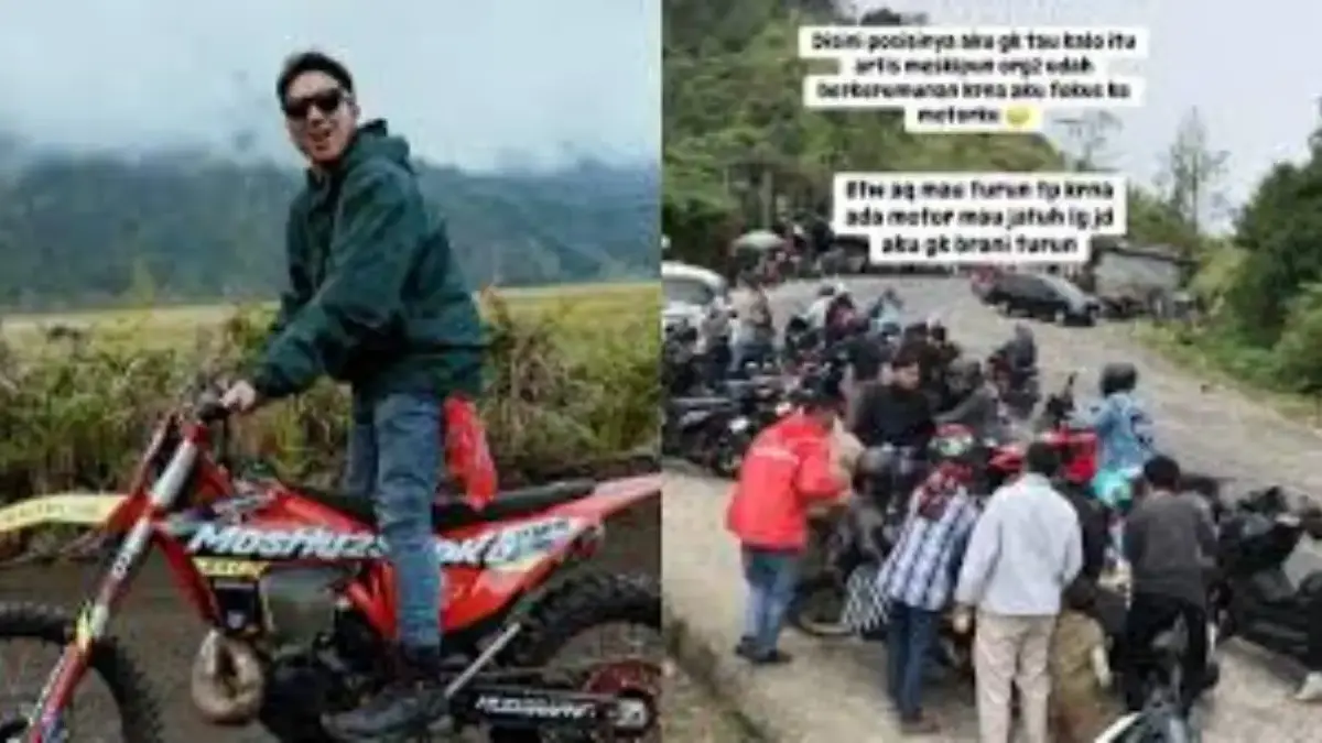 desta tabrak motor warga saat touring/foto:tribunnews.com