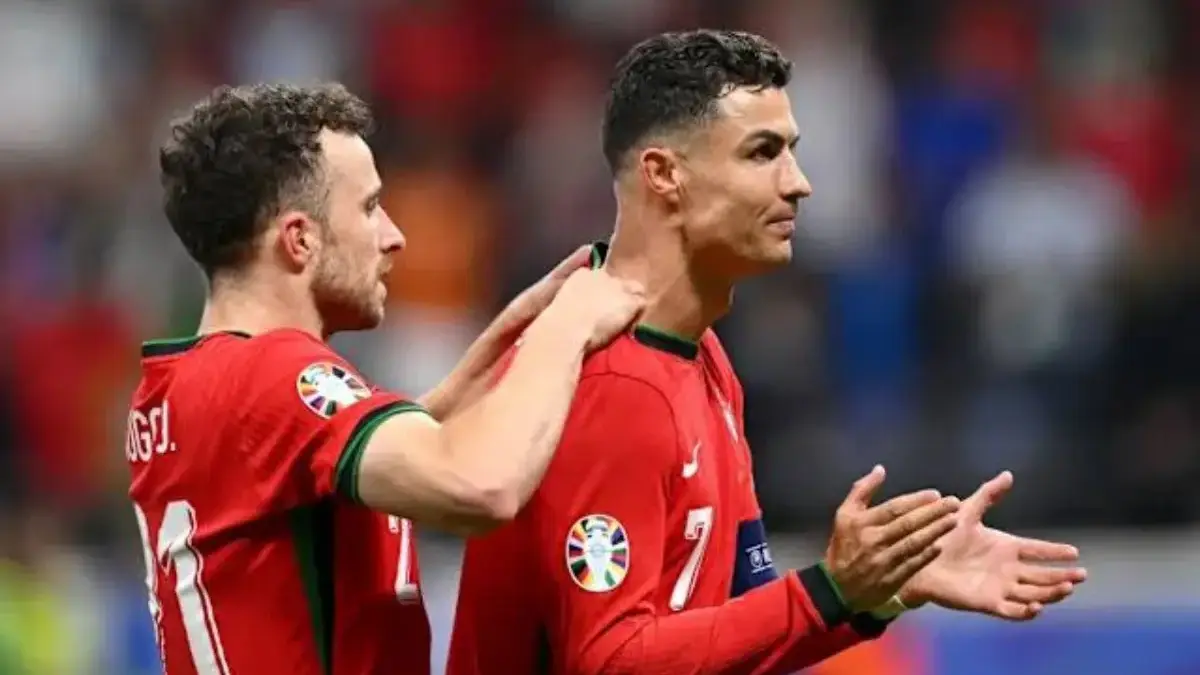 Diogo Jota dan C Ronaldo saat bersama-sama membela Timnas Portugal