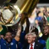 Pemain Chelsea Selebrasi kemenangan setelah jadi juara