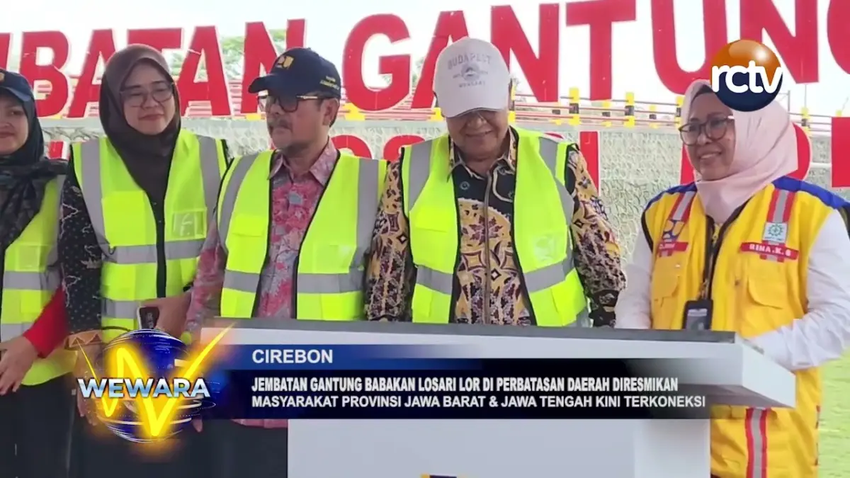 Jembatan Gantung Babakan Losari Lor Di Perbatasan Daerah Diresmikan