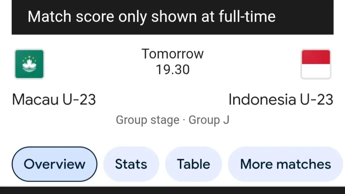 Macau U23 vs Indonesia U-23