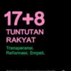 Tagih Tuntunan Warga 17+8. Foto: tangkapan layar depan radarindrmayu.id