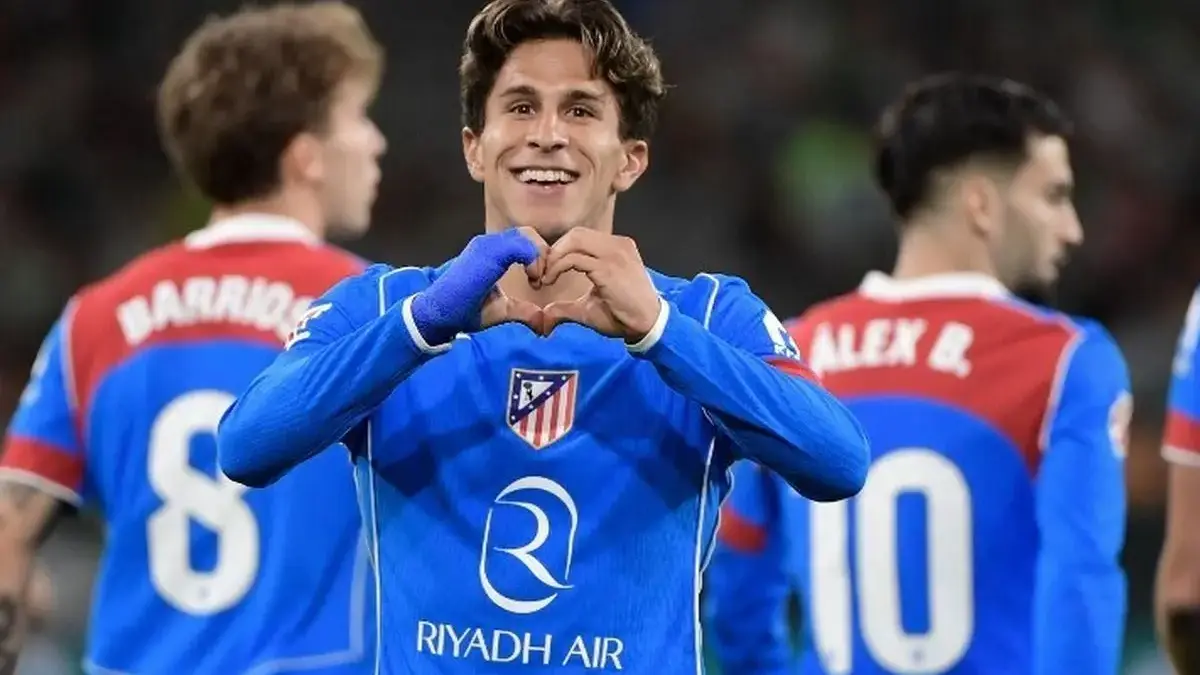 Los Colchoneros Kembali ke Jalur Kemenangan: Real Betis Tumbang 0-2 di Tangan Atletico Madrid Giuliano Simeone merayakan gol pertama timnya dalam pertandingan sepak bola Liga Spanyol