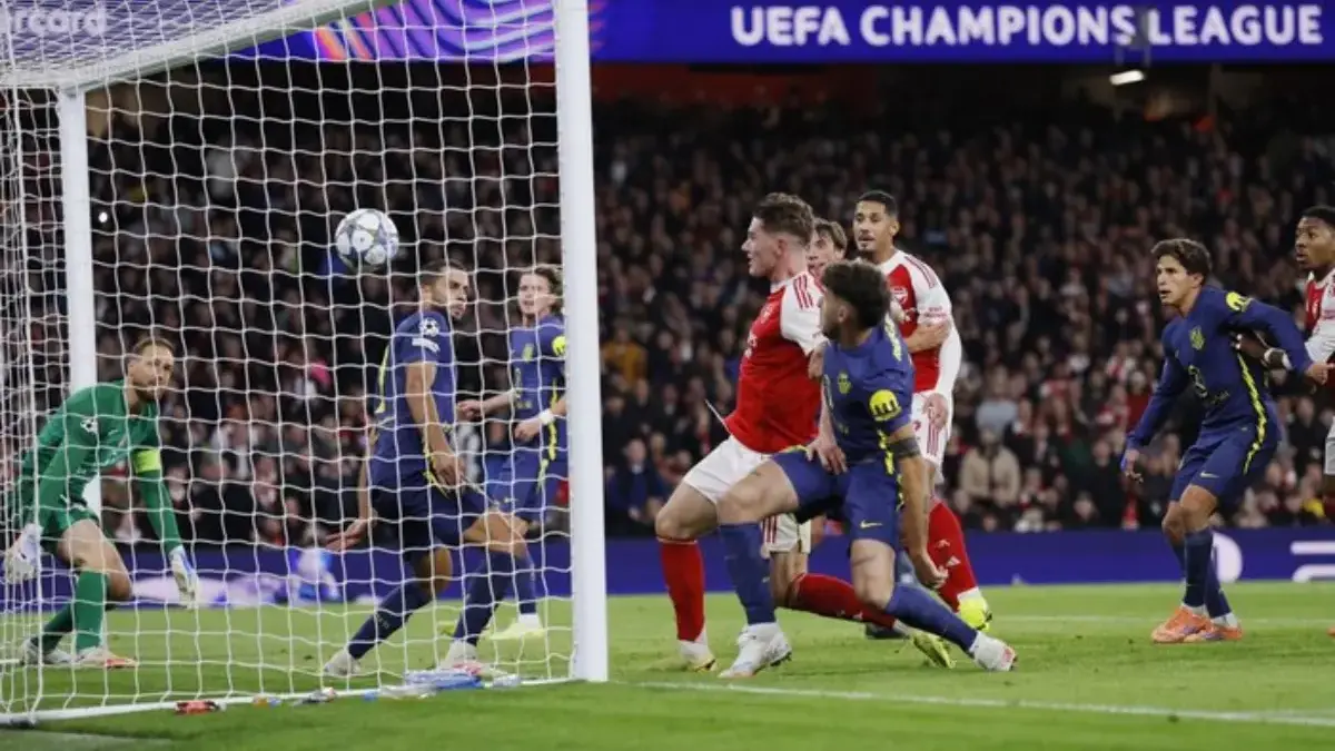 Momen gol Viktor Gyokeres ke gawang Atletico Madrid