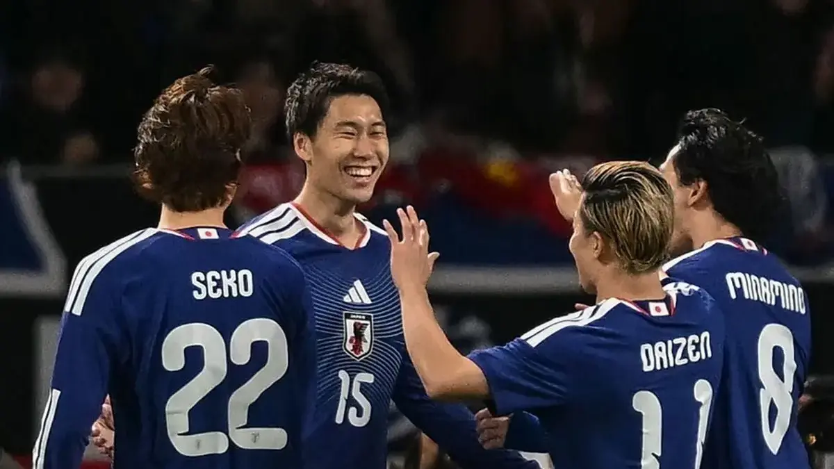Pertandingan sepak bola persahabatan internasional antara Jepang vs Bolivia di Stadion Nasional di Tokyo