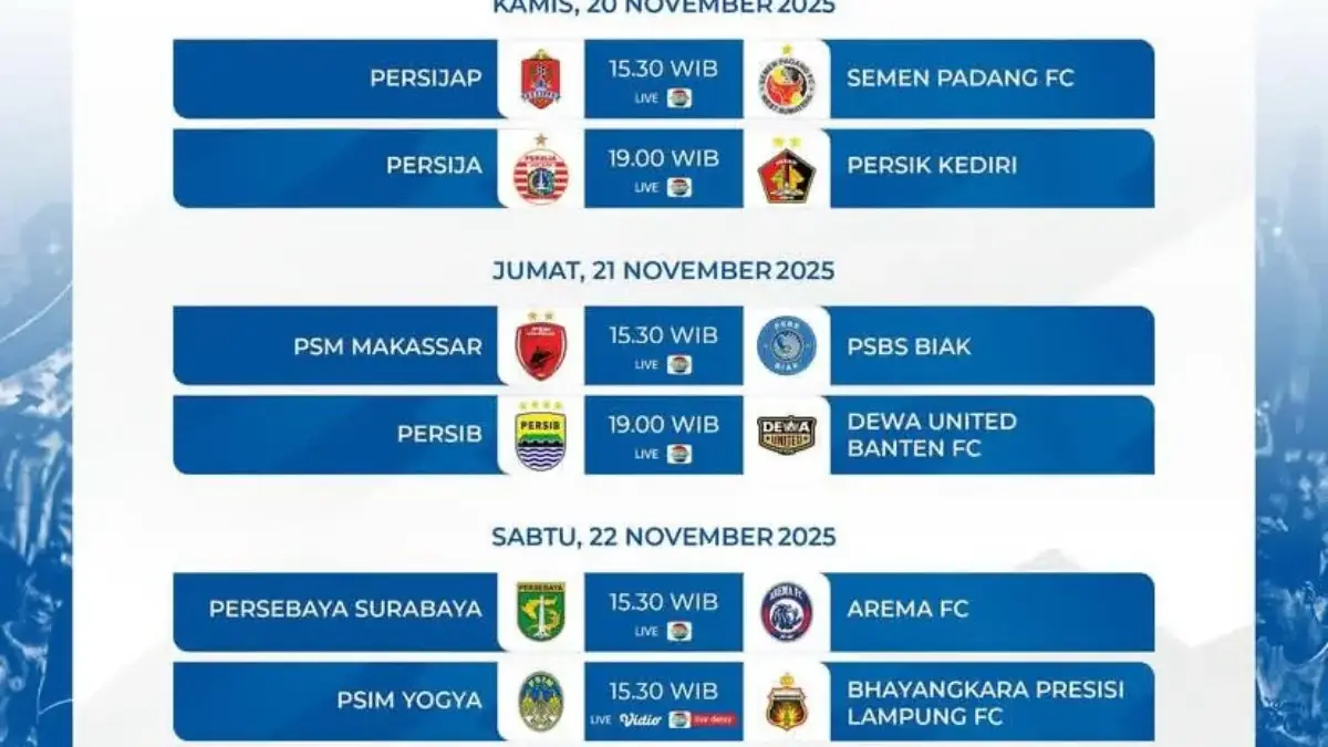 Jadwal Lengkap Malam Penentuan: Penutup FIFA Matchday November 2025 dan Pekan 13 BRI Super League Gameweek 13 BRI SUPER LEAGUE