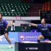 Potret Isyana/Rinjani atasi perlawanan pasangan Chinese Taipei dua game langsung.
