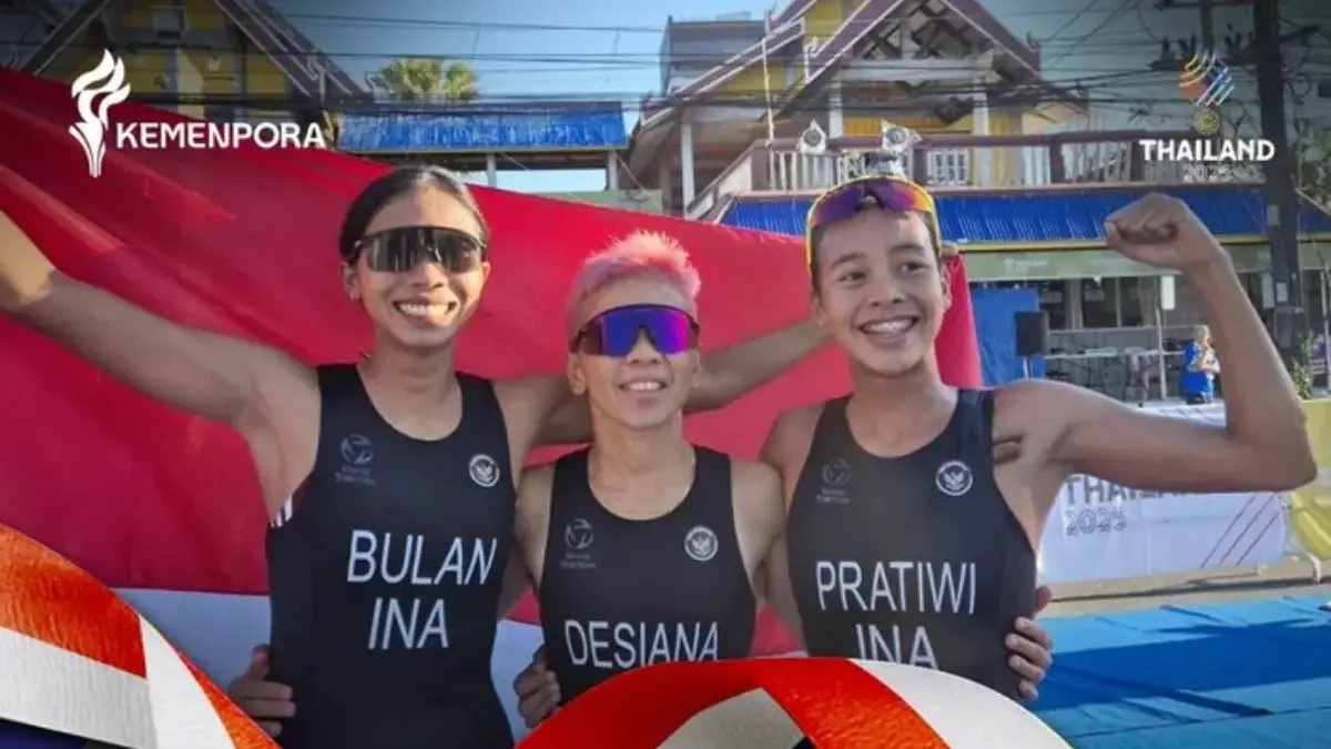 Trio Triathlon Putri Sumbang Emas ke-73 Indonesia di SEA Games 2025 foto
