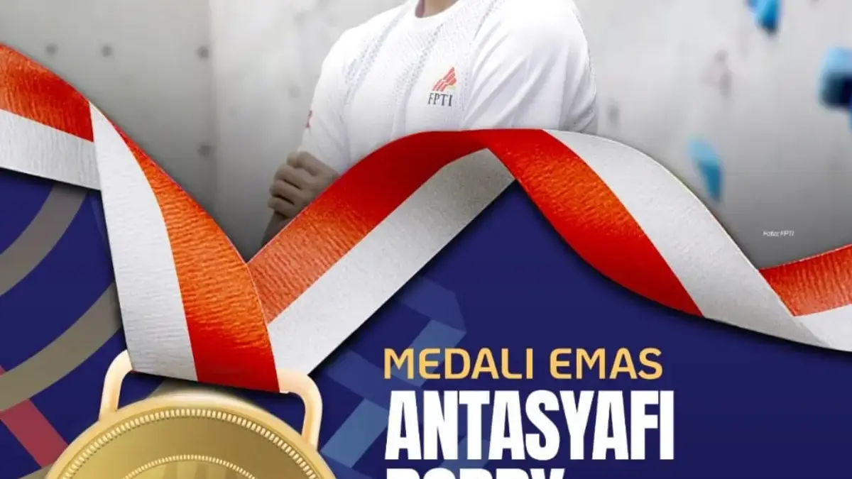 Indonesia Kuasai Nomor Speed Panjat Tebing SEA Games 2025: Puja Lestari & Robby Al Hilmi Sumbang 2 Emas! Robby Al Hilmi (men\'s speed) raih medali emas di SEA Games 2025.