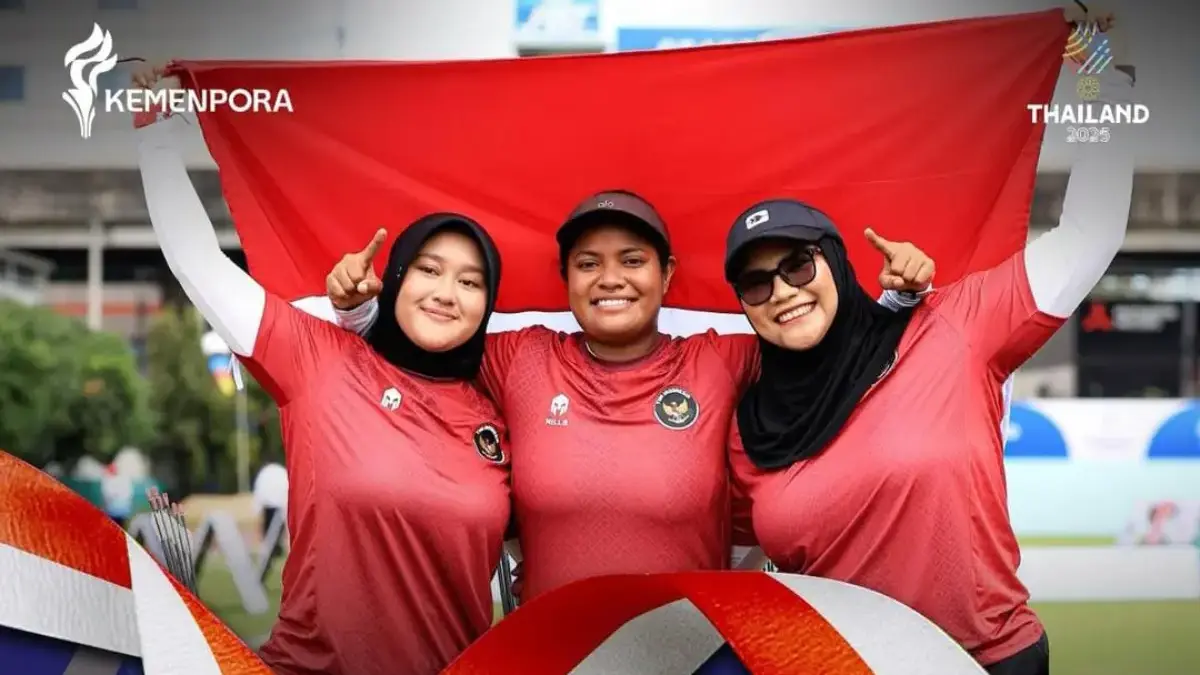 Tim panahan putri Indonesia di final compound beregu SEA Games 2025