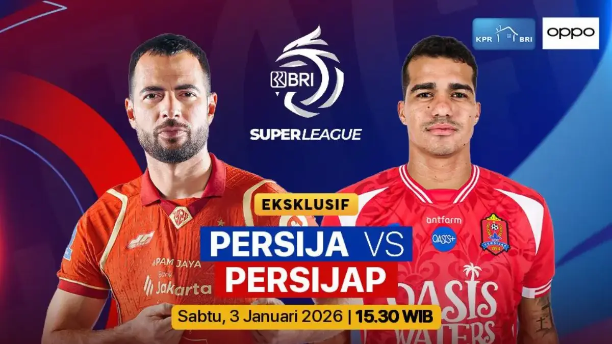 Jadwal Live Streaming Persija Jakarta vs Persijap Jepara di BRI Super League 3 Januari 2026 BRI Super League